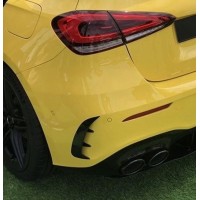 Spoilery do zadního nárazníku Mercedes Benz A W177 (aero flaps žebra) - vzhled carbon