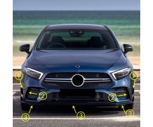 Přední spoilery Mercedes Benz A W177 AMG Line & A35 AMG (sada 7 ks)
