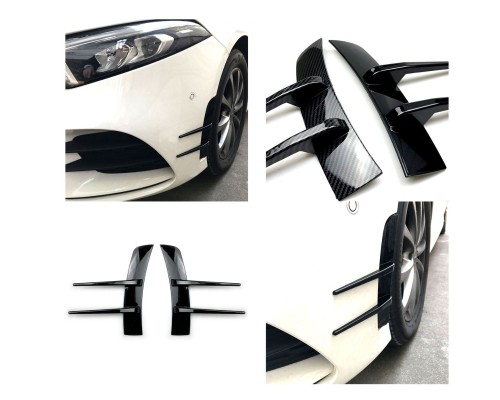 Rámečky sání vzduchu do nárazníku Mercedes A W177 vzhled carbon (žebra)