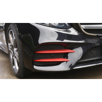 Spoilery do předního nárazníku Mercedes Benz E (W213/S213/C238) červené (4 ks)