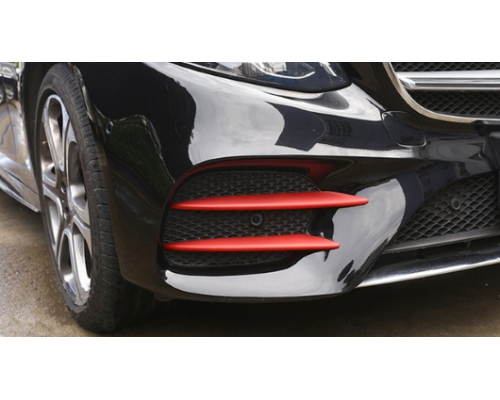 Spoilery do předního nárazníku Mercedes Benz E (W213/S213/C238) červené (4 ks)