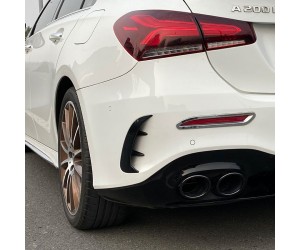 Spoilery do zadního nárazníku Mercedes Benz A W177 (aero flaps žebra) - černá