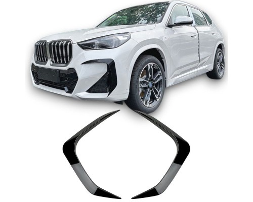 Sportovní spoilery do předního nárazníku BMW X1 U11 (2022+) - černé lesklé