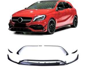 Přední spoilery Mercedes Benz A W176 (2015-2018) černé lesklé (sada) - verze 2