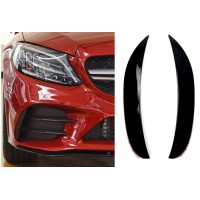 Spoilery do předního nárazníku Mercedes Benz C W205/S205 (2018-2021) - pod světla černé