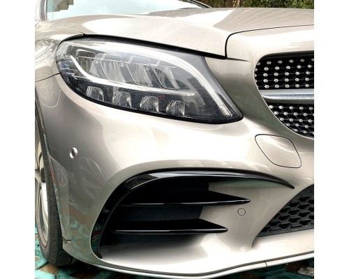 Spoilery do předního nárazníku Mercedes Benz C W205 (2018-2021) - pod světla (6 ks)