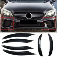 Spoilery do předního nárazníku Mercedes Benz C W205/S205 (2018-2021) - pod světla carbon