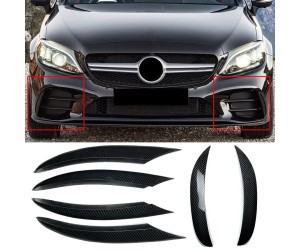 Spoilery do předního nárazníku Mercedes Benz C W205/S205 (2018-2021) - pod světla carbon
