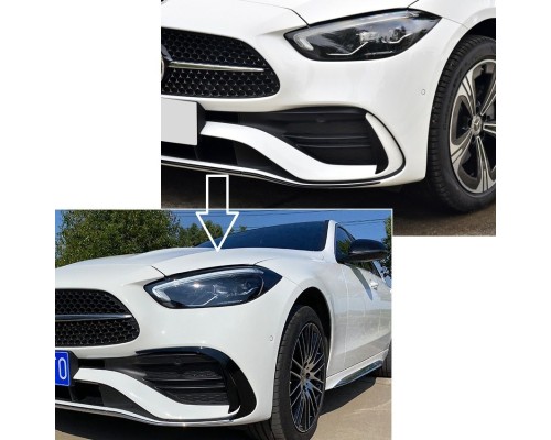 Spoilery na přední nárazník Mercedes Benz C W206/S206 AMG line (aero flaps 2 ks)