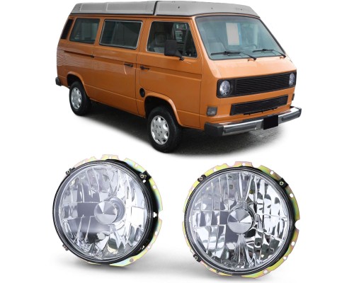Přední kulatá světla Volkswagen Transporter T3 (1979-1992) čirá