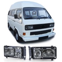 Přední obdélníková světla Volkswagen Transporter T3 (1979-1992) zatmavená