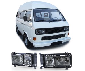 Přední obdélníková světla Volkswagen Transporter T3 (1979-1992) zatmavená
