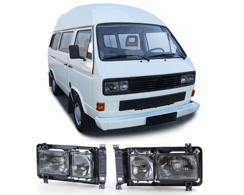 Přední obdélníková světla Volkswagen Transporter T3 (1979-1992) zatmavená