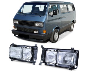 Přední obdélníková světla Volkswagen Transporter T3 (1979-1992) čirá