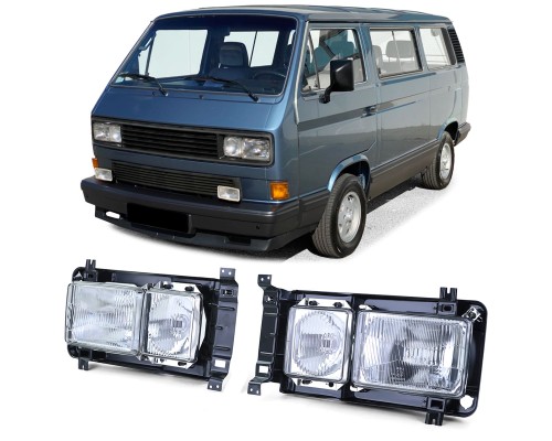 Přední obdélníková světla Volkswagen Transporter T3 (1979-1992) čirá